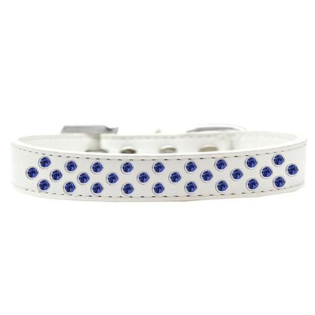 UNCONDITIONAL LOVE Sprinkles Blue Crystals Dog CollarWhite Size 20 UN811466